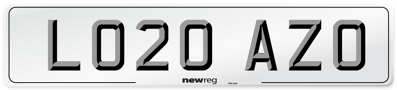 LO20 AZO Number Plate from New Reg